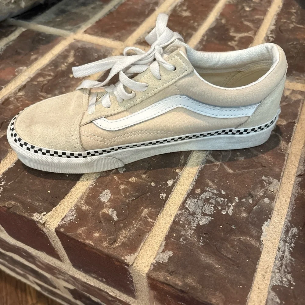 Vans old skool checkered foxing turtledove skateboarding shoes M 3.5 W 5